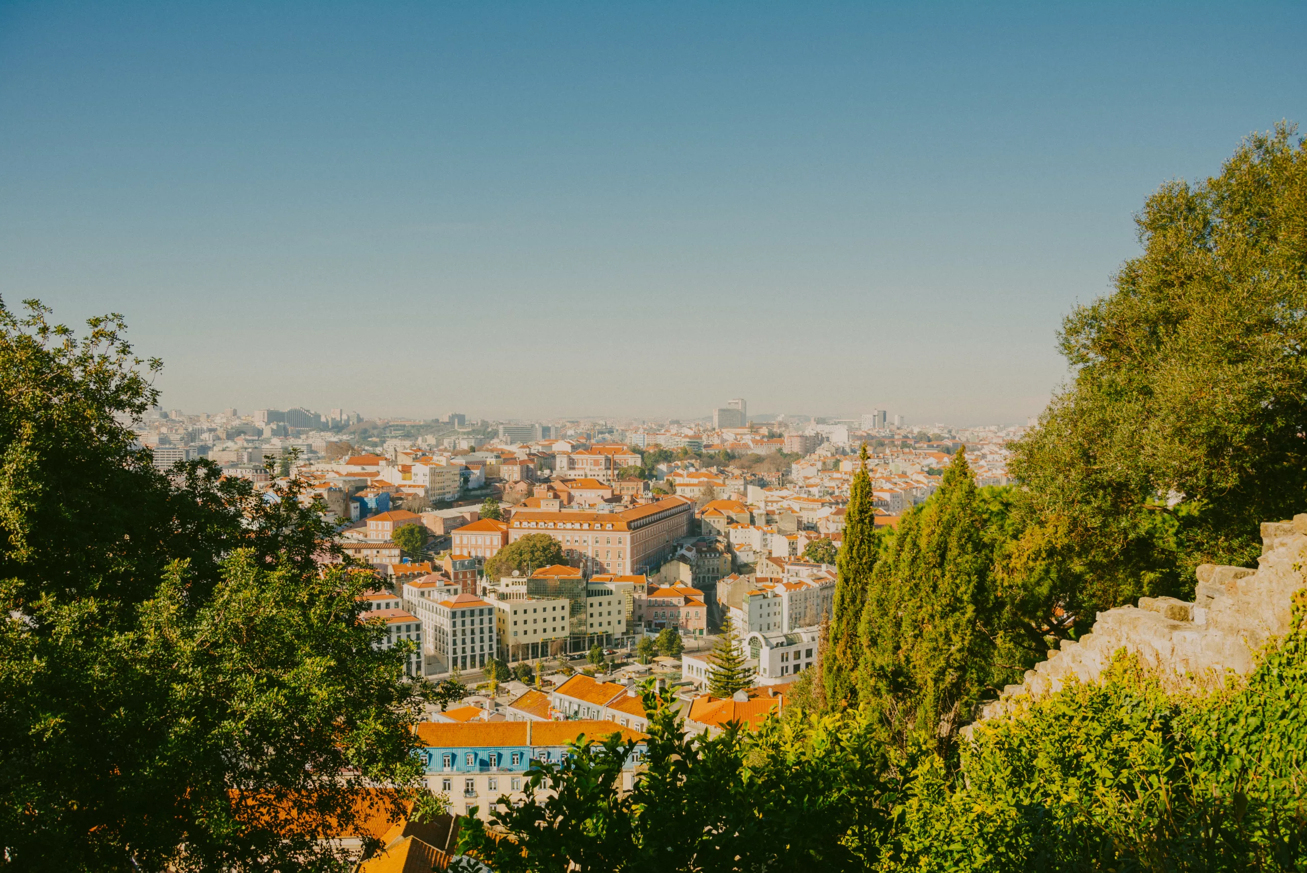 View over Lisbon’s rooftops from Miradouro da Senhora do Monte